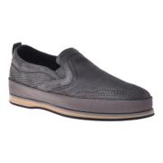 Baldinini Loafer in grey perforated suede Gray, Herr