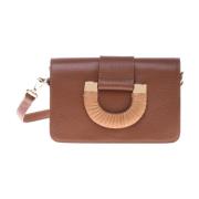 Baldinini Clutch bag in tan tumbled leather Brown, Dam