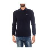 Armani Jeans Klassiska Polo Shirts för Män Blue, Herr