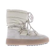 Moon Boot Suede Nylon Vinterstövlar Beige, Dam