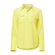 Equipment Silk Signature Skjorta med Sandtvättad Finish Yellow, Dam