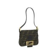 Fendi Vintage Pre-owned Canvas handvskor Black, Dam