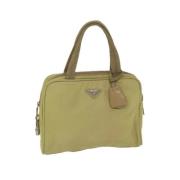 Prada Vintage Pre-owned Nylon handvskor Beige, Dam