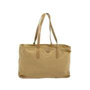 Prada Vintage Pre-owned Nylon prada-vskor Beige, Dam