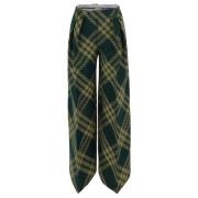 Burberry Wide Trousers Green, Dam