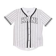 Karl Kani Pinstripe Baseball Shirt med knappar White, Herr