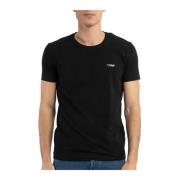 Dondup Slim Crew-neck Logo Print T-shirt Black, Herr