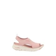 Skechers Flat Sandals Pink, Dam