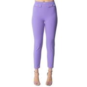 Elisabetta Franchi Cropped Trousers Purple, Dam
