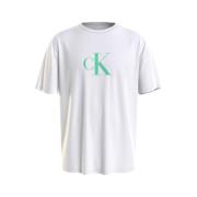 Calvin Klein Grön CK Monogram Bomull T-shirt White, Herr