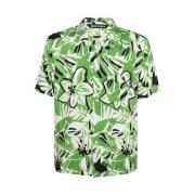 Palm Angels Grön Skjorta - Regular Fit - Passar för Varmt Klimat - 100...