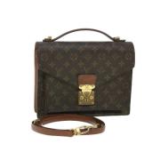 Louis Vuitton Vintage Pre-owned Belagd canvas handvskor Brown, Dam