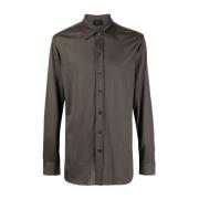 Brioni Long Sleeve Tops Brown, Herr