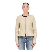 Only Leather Jackets Beige, Dam