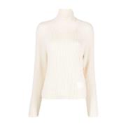 Ami Paris Beige Turtleneck Sweatshirt Beige, Dam