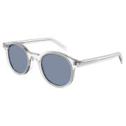 Saint Laurent Crystal/Blue Rim Sunglasses Gray, Unisex