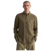 Gant Regular Fit Linneskjorta Green, Herr