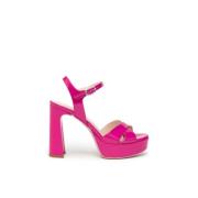 Nerogiardini Patent Sandal i Fuchsia Färg Pink, Dam