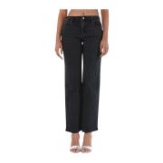 Purple Brand Straight Trousers Black, Dam