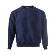 Emporio Armani Blå Sweatshirt med Dragkedja Blue, Herr