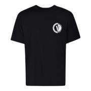 Versace Svart Crew-neck Logo T-shirt Män Black, Herr