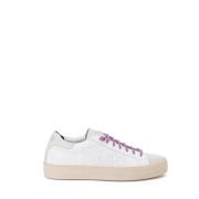 P448 Vita läder Thea sneakers med lurex snören White, Dam