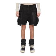 Rick Owens Cargo Denim Bermuda Shorts Black, Herr