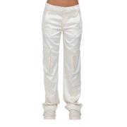 Dondup Straight Trousers White, Dam