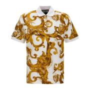 Versace Jeans Couture Vit/Guld Polo Tröja Multicolor, Herr