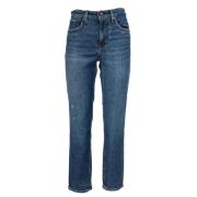 Ralph Lauren High Waist Straight Fit Denim Jeans Blue, Dam
