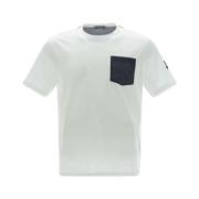 Herno Bicolor T-Shirt med Tashino Design White, Herr