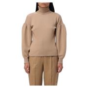 Max Mara Maldive Turtleneck Stickat Beige, Dam