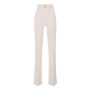 Elisabetta Franchi Straight Trousers Beige, Dam