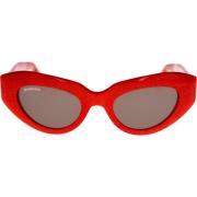 Balenciaga Ikoniska solglasögon med enhetliga linser Red, Dam