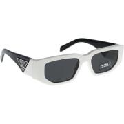 Prada Ikoniska solglasögon med enhetliga linser White, Dam