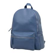 Orciani Minimalistisk läder ryggsäck med dragkedja Blue, Unisex