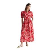 Liu Jo Casual Röd Oriental Dream Bomull Klänning Red, Dam