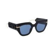 Fendi Ikoniska solglasögon med enhetliga linser Black, Dam