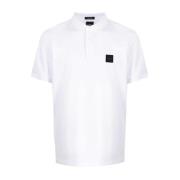 Hugo Boss Logo-patch Bomull Polo Skjorta White, Herr