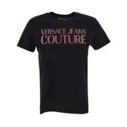 Versace Jeans Couture Logo Bomull T-shirt Black, Dam