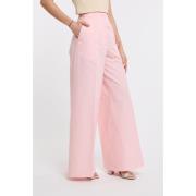 Ottod'Ame Linne Palazzo Byxor med Fickor Pink, Dam
