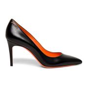 Santoni Tidlös läder högklackad pump Black, Dam