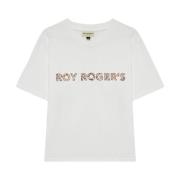Roy Roger's Liberty Flower Broderad T-shirt White, Dam