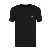Emporio Armani Kontrast Logo Kortärmad T-shirt Black, Herr