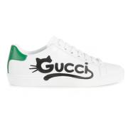 Gucci Sneakers med kattunge-logo White, Dam