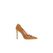 Carolina Herrera Elegant Korsade Spets Mocka Klackar Brown, Dam