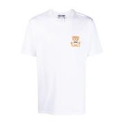 Moschino Teddy Bear Patch Bomull T-Shirt White, Herr