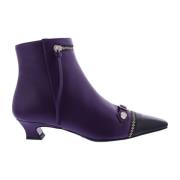 Paris Punk Lila Läder Ankelboots Purple, Dam