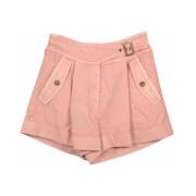 Vanessa Bruno Klassiska bältes-shorts med uppvikta muddar Pink, Dam