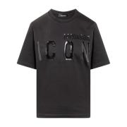 Dsquared2 Regular Fit Svart T-shirt Black, Dam